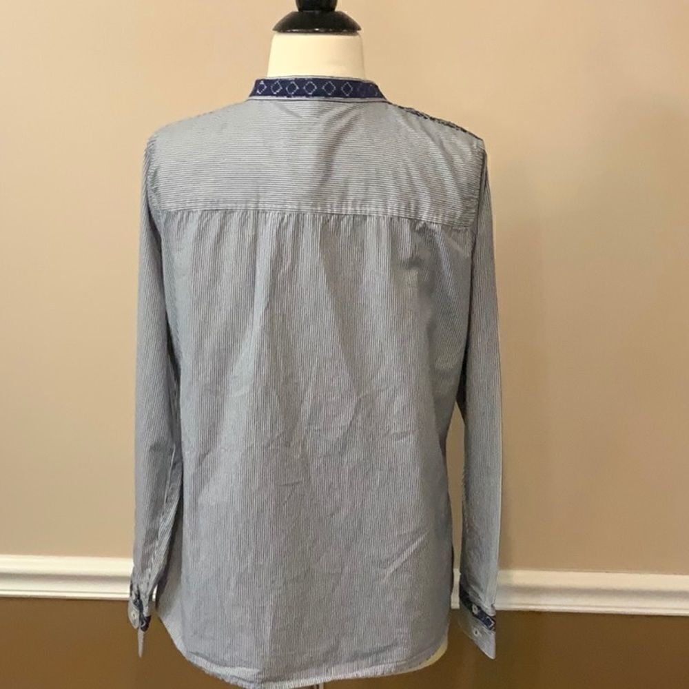 C. Wonder Striped Embroidered Blouse M - Picture 4 of 14